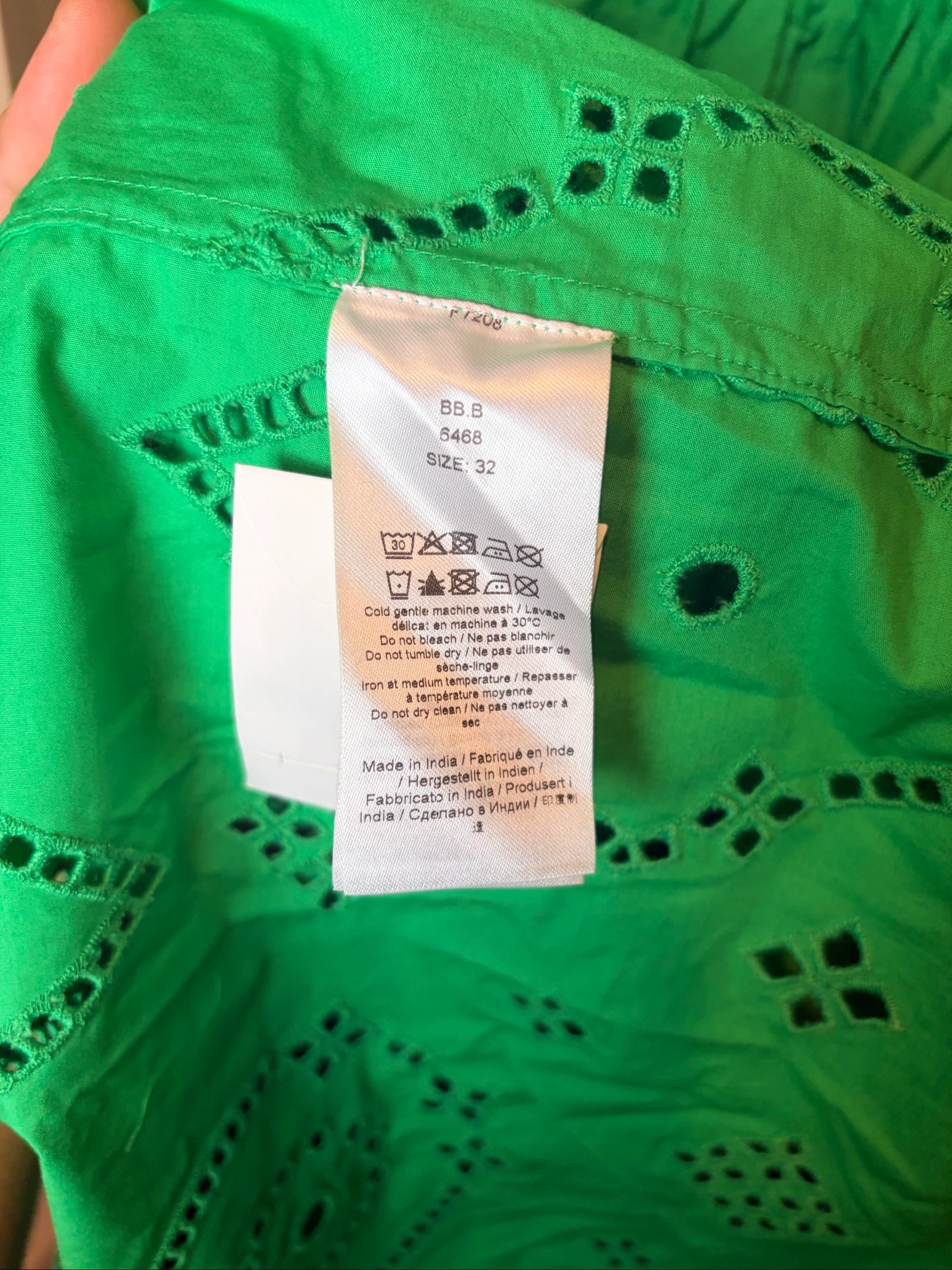 Vestido Ganni verde com bordado inglês tamanho 32 – photo 9